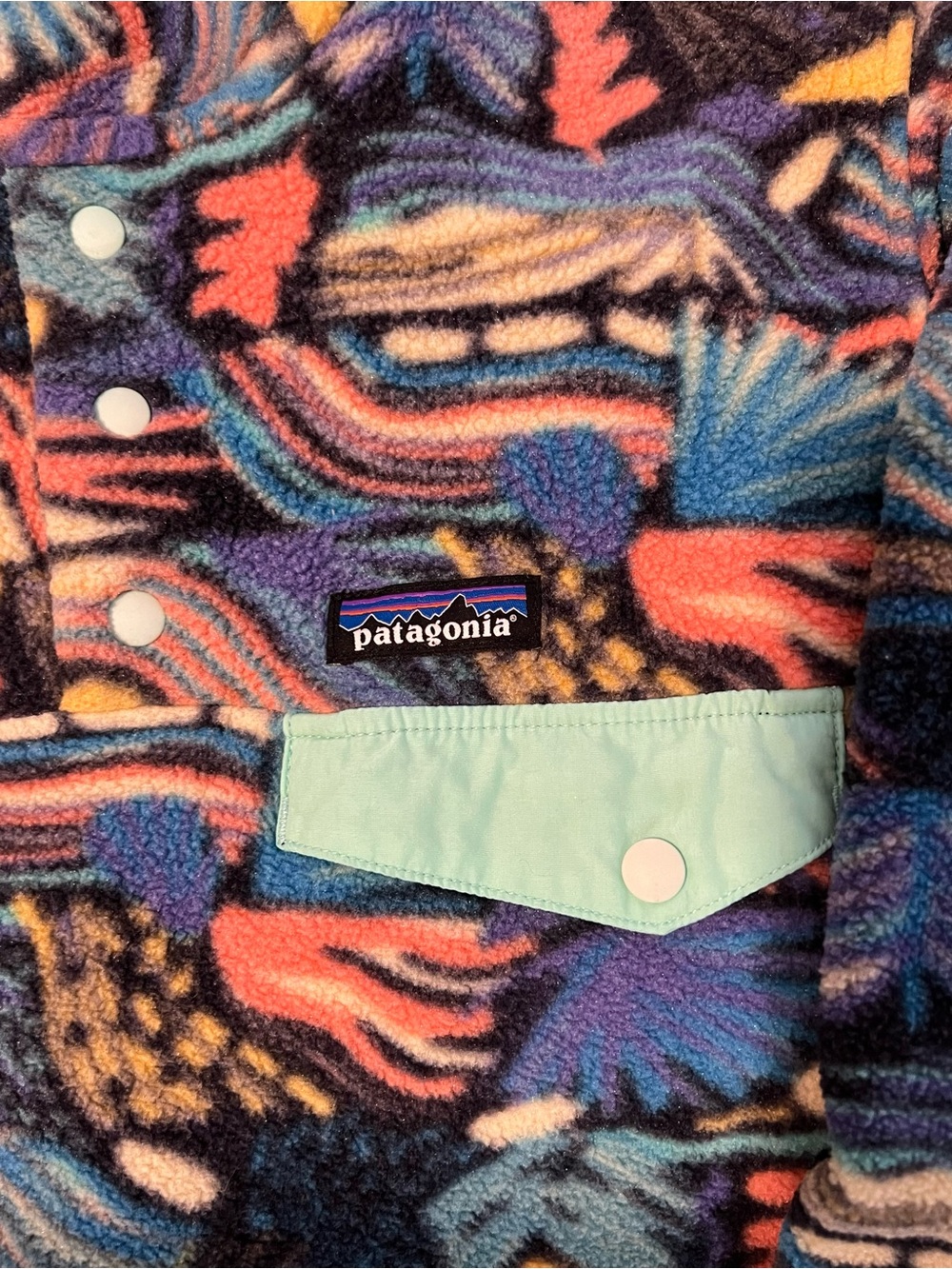 Patagonia Synchilla Snap t Fleece Pullover Jacket Women’s M Pitch Joy Blue - Picture 2 of 5